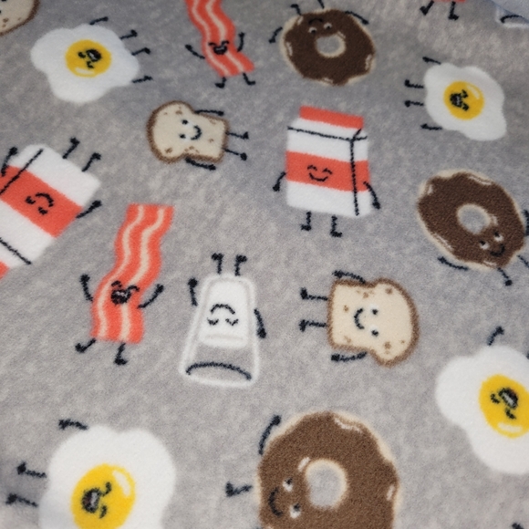 Carter's Boys Fleece Zip-up Footed Pajamas Breakfast Theme 3T - Picture 3 of 8